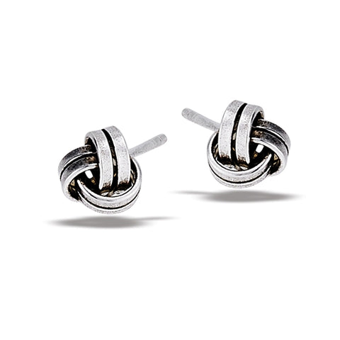 Sterling Silver Knot Stud Post Earrings