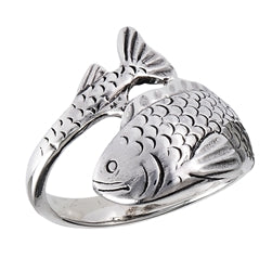 sterling silver fish ring