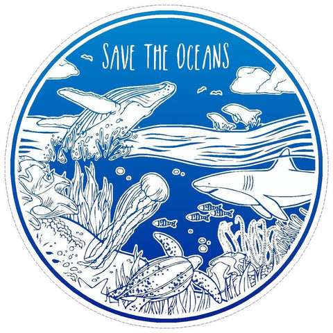 save the oceans waterproof car sticker