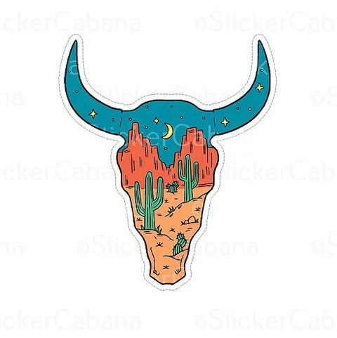 steer skull waterproof vinyl sticker cabana