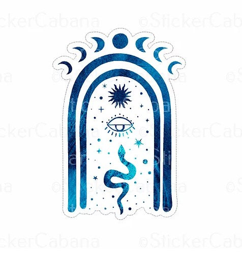 moon phase snake waterproof vinyl sticker cabana