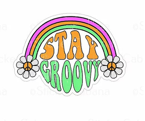 stay groovy hippie waterproof vinyl sticker cabana