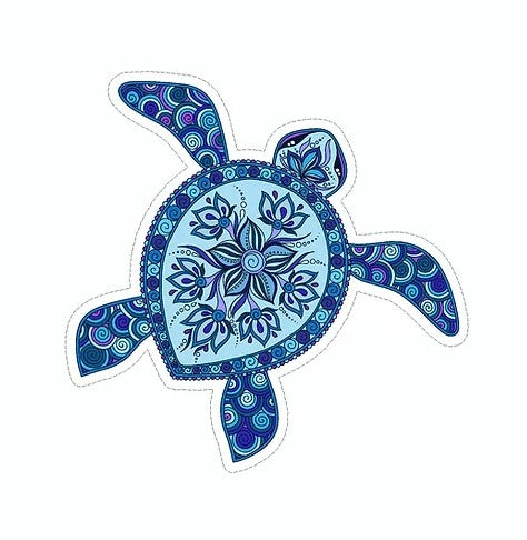 Tropical Turtle Vinyl Sticker