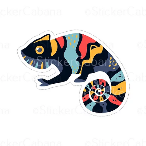 colorful gecko lizard waterproof vinyl sticker cabana