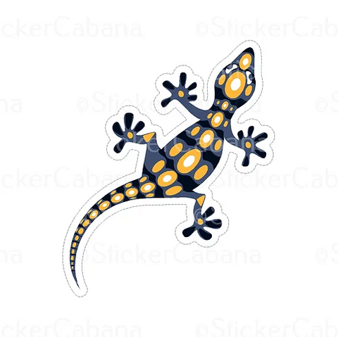 colorful gecko waterproof vinyl sticker cabana