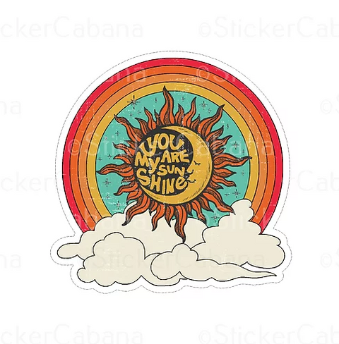 You Are My Sunshine Vinyl waterproof Sticker cabana