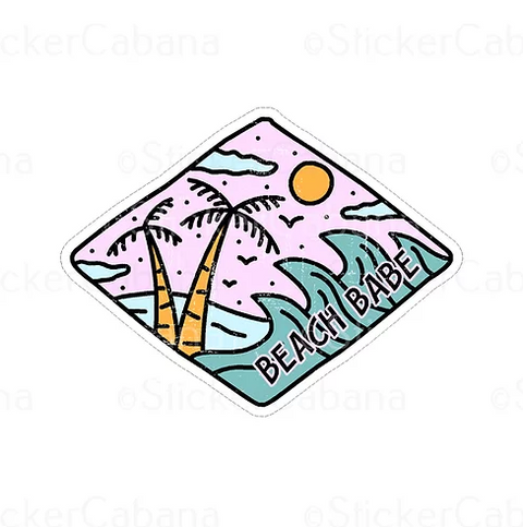 Beach Babe Vinyl Sticker waterproof vinyl sticker cabana