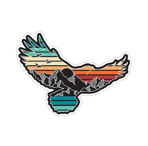 landscape flying eagle sticker