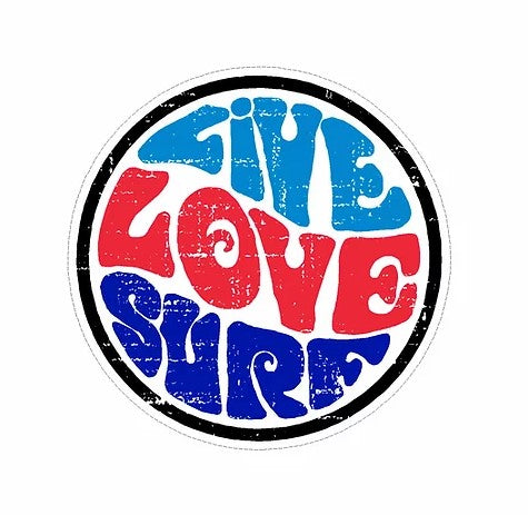 live love surf waterproof vinyl sticker cabana